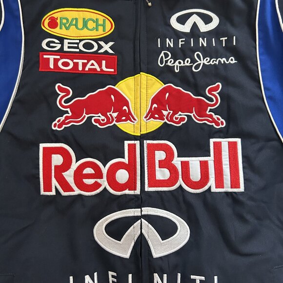 RedBull F1 Racing Jacket Navy Blue â Vintage Embroidered Bomber - Picture 2 of 7
